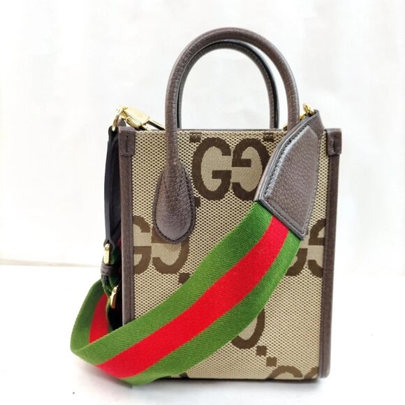 Gucci Hand Bag Brown Leather and Canvas 1194-040725